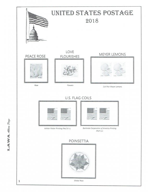 2018 US REGULAR ISSUES SUPPLEMENT – LAWA Album Pages