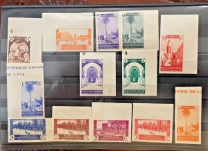 Spanish  Morocco stamps: Scott 158-163; 169-175 imperforate