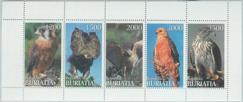 2271- RUSSIAN STATE, MINIATURE SHEET: Birds of Prey, Hawks, Falcons