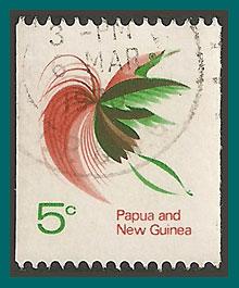 Papua New Guinea 1969 Bird of Paradise, coil used  292,SG163