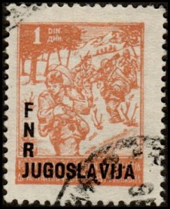 Yugoslavia 286 - Used - 1d Partisans, Ovpt (1950)