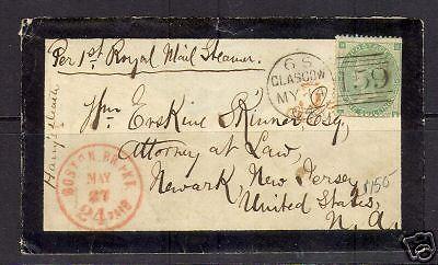 Great Britain #122 Mourning Cover To NJ USA