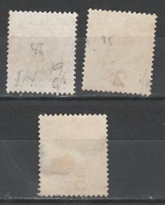 SARAWAK 1889 RAJAH SURCHARGE 1C/3C 2C/8C AND 5C/12C USED