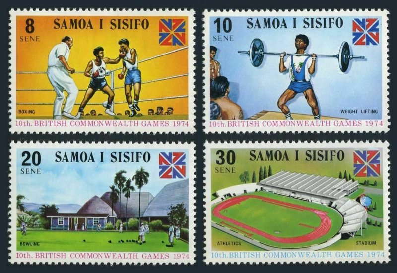 Samoa 395-398,MNH.Michel 293-296. Games,1974.Boxing,Weight lifting,Lawn bowling.