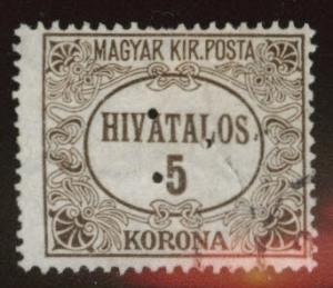 Hungary Scott o9a Used from 1921-1923 Official set