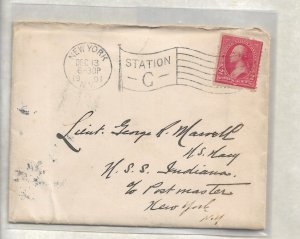 1901 New York, NY to Lt George Marvell USS Indiana (52776)