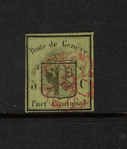 Switzerland #2L2 Very Fine Used With Red Rosette Cancel Of Geneva