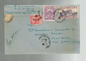 1946 Tunis Tunisia airmail Cover to USA