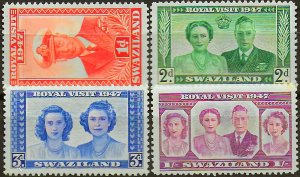 Swaziland 1947 Sc#44/47 VISIT OF THE BRITISH ROYAL FAMILY Set (4) MNH