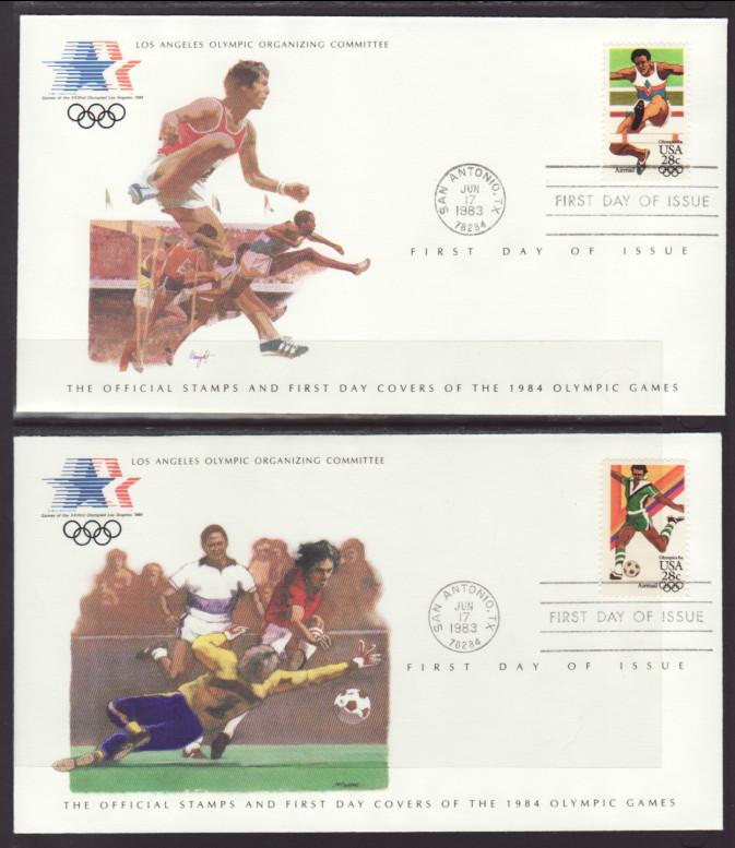 US C101-C104 Olympics S/4 Los Angeles U/A FDC