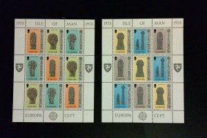 GB Isle of Man Stamps: 1978 Europa Issue #131-136; Mini Sheets/9; Set/2 MNH