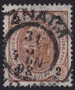 Austria - 1890 - Scott #52 - used - ZNAIM pmk Czech Republic