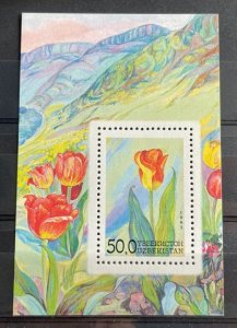 (789) UZBEKISTAN 1993 : Sc# 44 MNH VF S/S TULIP IN MOUNTAINS