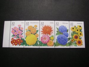 Scott 2997a 32c Garden Flowers, UNFOLDED #2, Pos 7, MNH Booklet Beauty