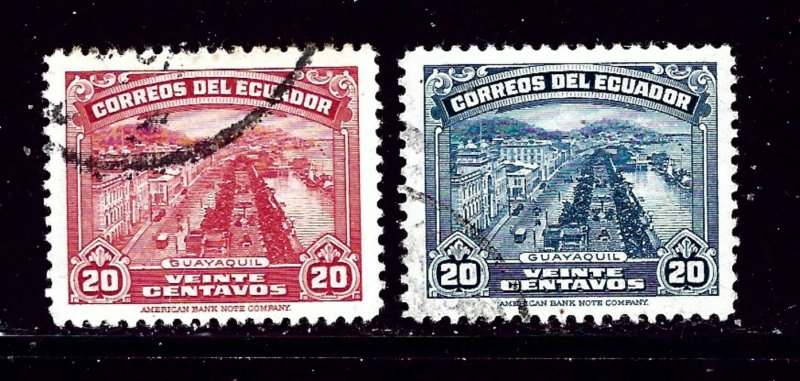 Ecuador 408 and 408A Used 1924 issues