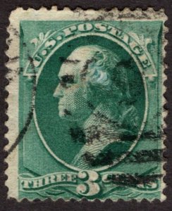 1881, US 3c, Washington, Used, Sc 207