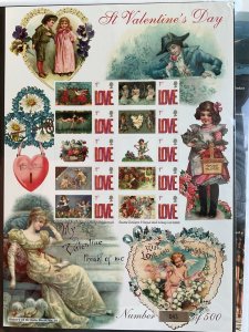 St Valentines Day Bradbury History of Britain 14 Ltd Edition Smiler Sheet BC-115