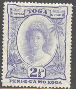 TONGA  Scott 58 Mint Hinged Queen Salote with turtle watermark