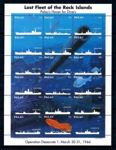 [56486] Palau 1995 World War II Operation Desecrate One Ships Fish MNH Sheet