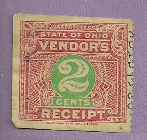 Ohio Vendor's 2 Cent Receipt Stamp #9