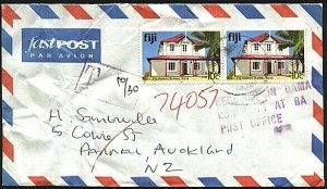 FIJI 1994 Taxed cover to NZ RECEIVED IN DAMAGED CONDITION AT BA............93244