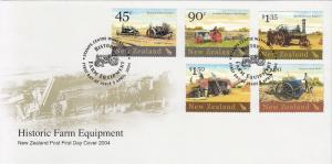 New Zealand 2004 FDC Scott #1930-#1934 Historic tractors and farm equipment