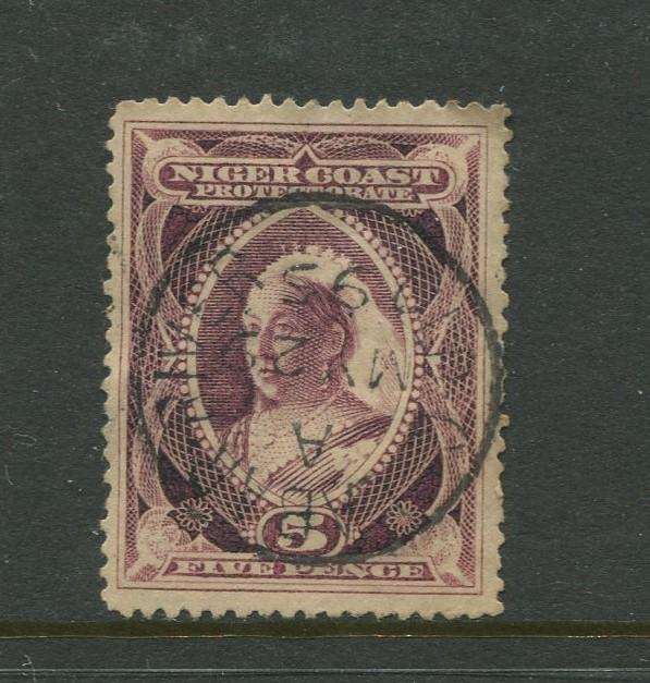 Niger Coast -Scott 45 - QV Definitive - 1894 - FU - Single 5p Stamp