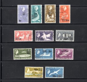 South Georgia #17-28  VF, Used, Short Set,   CV 31.00  .....   5830003