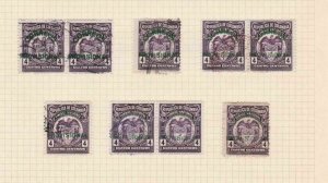 COLOMBIA 1925 OVERPRINTS STAPS STUDY ON 1 PAGE MOUNTED MINT & USED  REF 5314