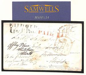 GB QV UPP Cover 1840 *Kilborn* KILBURN POSTMARK ERROR & 1d Tunbridge Wells MS534