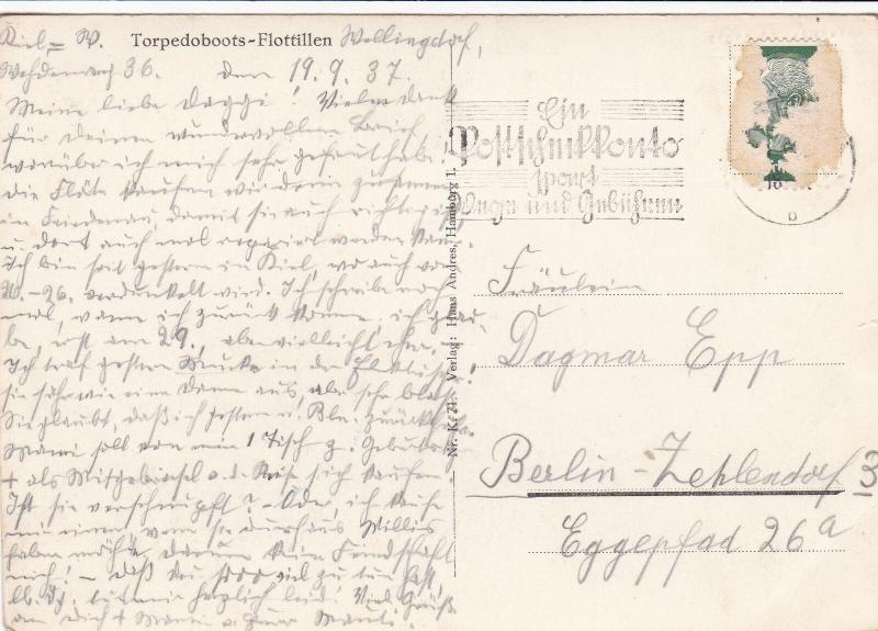 germany 1937 german torpedoboots stamps card ref r13468