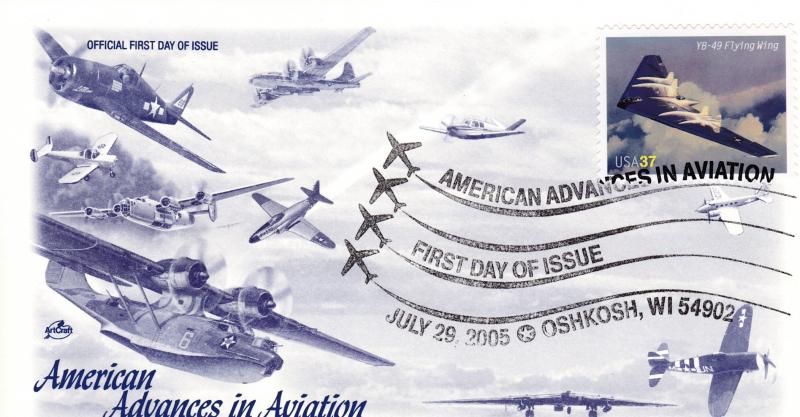 U.S. 2005 Advances in Aviation (10) on Colorful Artcraft First Day Covers  VF