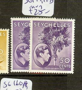 SEYCHELLES (B1201) KGVI  50C TREE  SG144, 144B  MOG
