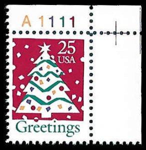 PCBstamps   US #2515 25c Christmas Tree, perf 11, MNH, (12)