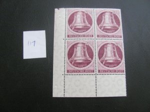 BERLIN 1951 MNH SC 9N74 CORNER MARGIN BLOCK  XF $40+ (117)