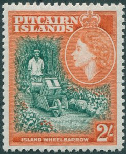 Pitcairn Islands 1957 2s green & red-orange SG27 unused