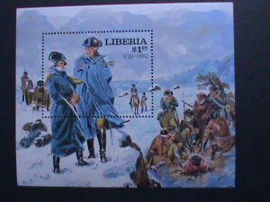 ​LIBERIA 1976 WASHINGTON  AND HIS SOLDIERS AT WAR-1776 MNH S/S VERY FINE