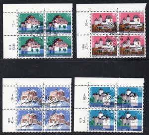 Switzerland Sc B455-458 1978 Pro Patria  Castles Blocks of 4 used