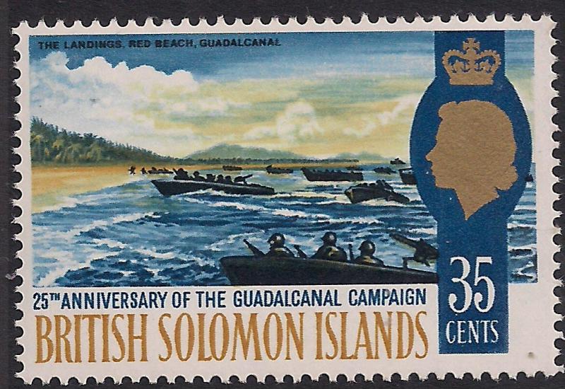 British Solomon Islands 1967 QE2 35ct Pacific War Umm SG 161 ( L1223 )