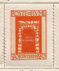 Fiume 1923 Early Issue Fine Mint Hinged 20c. 140489