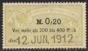 GERMANY 1900 0,20 Without Year 18 Bill of Exchange Revenue Erler No. AJ114 VFU