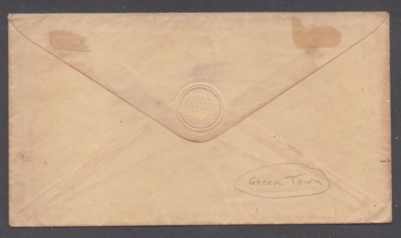 **US 19th Century Cover, SC# 26 Warrenton, NC, 8/29 Green CDS Cancel