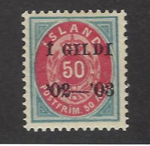 Iceland SC#67 Mint F-VF SCV$45.00...Fill with value!
