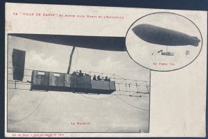 1909 France RPPC Real Picture Postcard Cover Ville De Nancy Airship In Flight