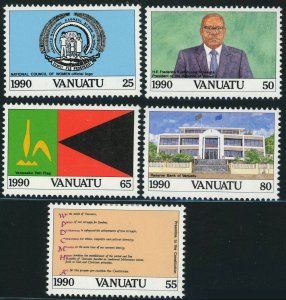 Vanuatu #524-528 Independence 10th Anniversary Postage Stamps 1990 Mint LH