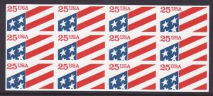 USA-Sc#2475a- id9-unused pane of 9-25c Stars & Stripes-1990-