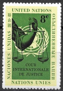 United Nations 8c Scales of Justice issue of 1961, Scott 89 MH