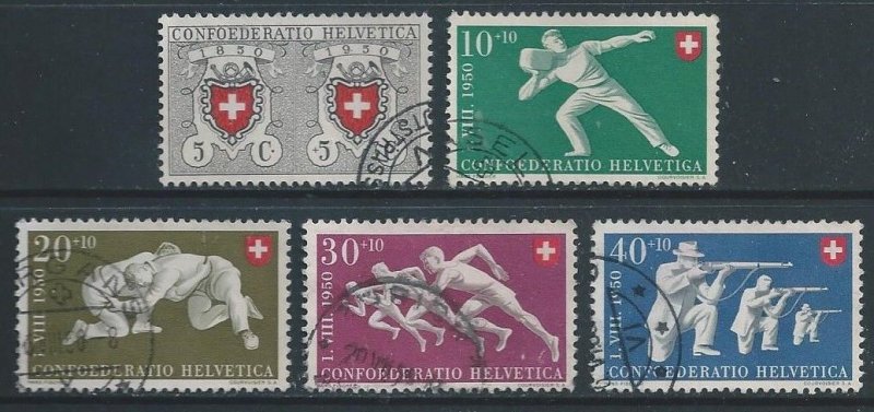 Switzerland #B191-5 Used Sports, First Federal Postage Stamps