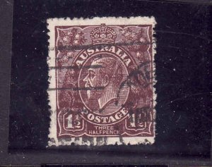 Australia-Sc#63a-used-1&1/2p red brn KGV-1919-