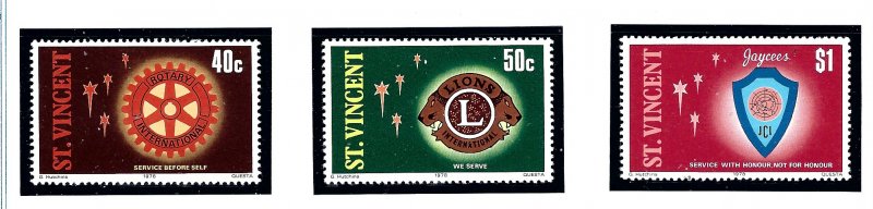 St Vincent 532-34 MNH 1978 Service Clubs       (KA)